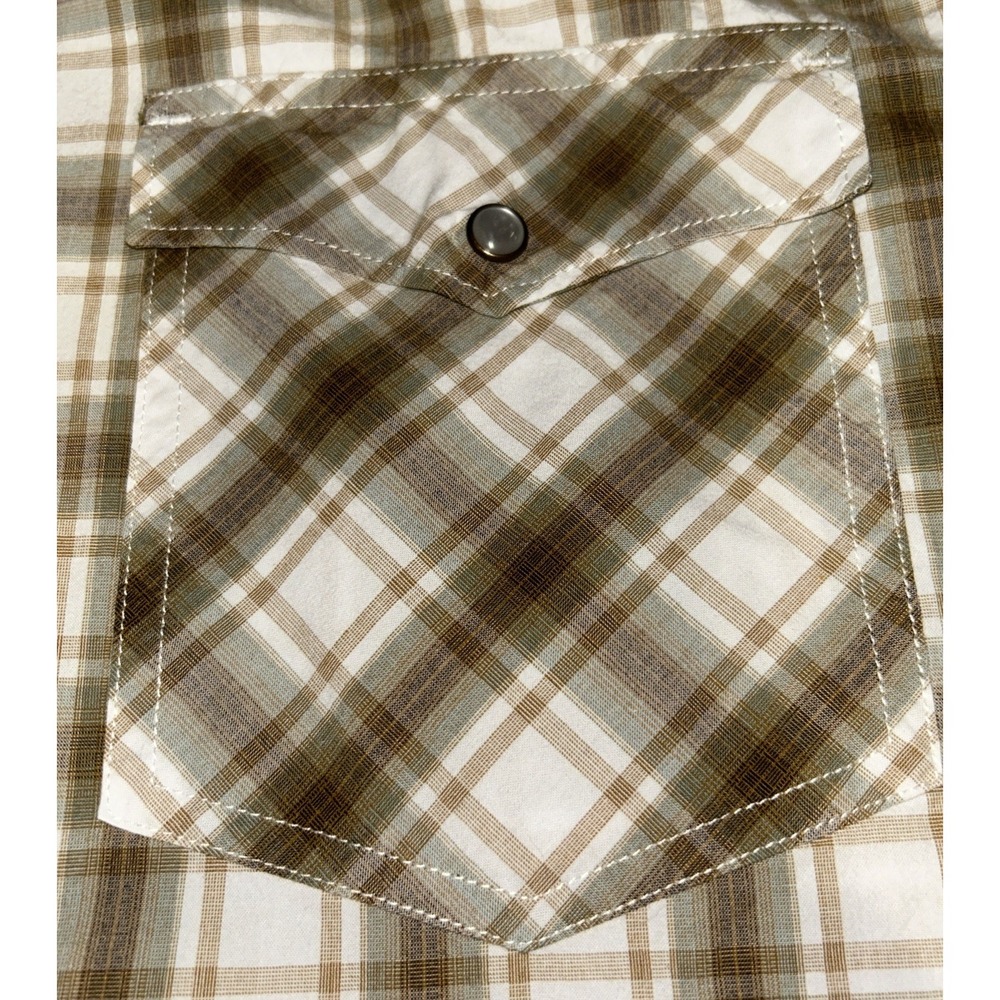Tecovas Peral Snap Western Shirt Men's XXL Brown and Netural Plaid - Picture 4 of 9